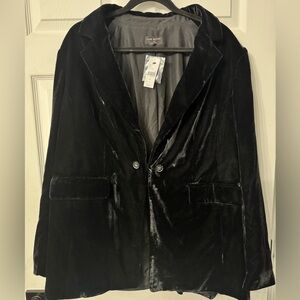 Lane Bryant Black Velvet Blazer Jacket